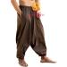SARJANA HANDICRAFTS Men's Cotton Harem Yoga Pants - Brown | One Size Genie Boho Baggy Style - Buy Online on GoSupps.com