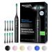 BAOVERI Electric Toothbrush with 8 Brush Heads for Adults&Kids, Ultrasonic Electric Toothbrushes, 5 Modes&3 Intensity Levels, 2 Minutes Smart Timer, 4 Hours Fast Charge for 60 Days (Black)