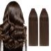 Silk-co Tape-In Real Hair Extensions Brown 40 Pieces Real Hair Tape Extensions Remy Tape Glue Extensions Skin Weft 80 g No. 04 Chocolate Brown 35 cm