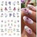 Summer Flower Nail Art Stickers - 12 Sheets Water Transfer Decals for Women, Lily, Orchid, Butterfly Design - Colorful Nail Decorations - Buy Online on GoSupps.com