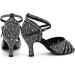 Buy SWDZM Women's Latin Dance Shoes - Glitter Salsa Tango Bachata - L549 Black 7.5cm Heel - Professional Ballroom & Wedding Footwear - Buy Online on GoSupps.com