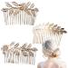 XPEX 3 pieces of hair fights gold headdress hair jewelry leaf leaf hair part elegantly smooth alloy hair comb beautiful and charming easy to use suitable for hair styling design for women