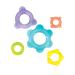 Nuby IcyBite Stacking Rings - Soothing Teething Ring for Babies 6+ Months | Multiple Biting Surfaces | Refrigerator Safe | International Shipping Available - Buy Online on GoSupps.com