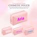 Personalized PU Leather Makeup Bag | Custom Gift for Women | Waterproof Toiletry Pouch for Mom | Pink Cosmetic Travel Bag - Buy Online on GoSupps.com