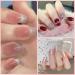 Zahrvia 30 Pieces Cat Eye UV Press On Nails - Moonlight White Coffin Shape Gel Stick-On Nails with Glue for Women - Buy Online on GoSupps.com