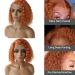 Orange T-Part Bob Wig 8 Inch Brazilian Curly Remy Human Hair Lace Front Wig 180% Density - Buy Online on GoSupps.com