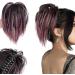 Clip On Ponytail Extensions 12Inch Hair Extensions Ponytail For Women Synthetic Short Hair Bun Ponytail Straight Fashion Claw Clip Open Hair Pieces For Women Girls(Black&Pink) - Buy Online on GoSupps.com