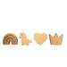 Planimal Set with 4 chest of drawers handle children made of wood - handles children's room also in 4 different designs - Hemnes chest of drawers buttons 1 piece of unicorn crown heart rainbow - including screws rainbow unicorn crown