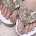 BABALAL Square Press on Toenails Short Fake Toenails and Fake Toenails with Nail Glue Sliver Glitter Glue on Nails 24pcs Acrylic Toenails with Diamond Designs False Toenails for Women and Girls JZJ-A01