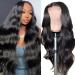 Human Hair Wig with Baby Hair Pre Plucked Body Wave Lace Closure Wigs for Black Women Glueless Brazilian Virgin Hair Lace Front Wig Natural Color 24 Inch 4x4 Lace Closure Wigs 150 Density 4x4 body wave wig 24 Inch