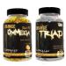 CONTROLLED LABS Overall Health Bundle, 30 Servings Orange Triad, 120 Count Orange Oximega Fish Oil, Muscle Building and Recovery Supplement for Men and Women