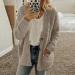 oelaio Women Casual Fleece Fuzzy Coats Plush Sweater Jacket with Pockets Outerwear Buttons Cardigan Coat 2023 Fall Winter Gray Medium - Buy Online on GoSupps.com