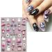 JMEOWIO 3D Embossed Halloween Nail Art Stickers Decals Self-Adhesive 5D Cute Ghost Pink Flower Nail Supplies Nail Art Design Decoration Accessories 4 Sheets - Buy Online on GoSupps.com