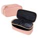 Makeup Bag, ROWNYEON Small Dual Layer Travel Makeup Bag Cute Organizer Bag Brush Holder Portable Waterproof Toiletry Pouch Professional Make up Case - PINK
