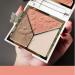 Highlighter & Contour & Blush 3 in 1 Makeup Palette Matte Shimmer Glow Illuminator Powder Perfect For Face Highlight  Contour Bronzer Shape Silky Brillliant Compact Make-up