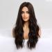 HAIRCUBE Long Brown Synthetic Curly Hair Wig for Women - Middle Part Medium Brown - Buy Online on GoSupps.com