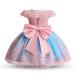 NNJXD Baby Girl Dress Tutu Birthday Party Gown 4-5 Years 2025 Pink&blue
