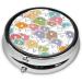 Colorful Sheep Cartoon Round Pill Box - 3 Compartment Portable Travel Organizer for Vitamins & Medications - Buy Online on GoSupps.com