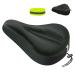 Geronmine Gel Bike Seat Cover Padded Bicycle Saddle Covers for Women & Men, Most Comfortable Exercise Bike Seat Cushion Cover, Soft for Spin Indoor Outdoor Cycling Class Mountain Stationary Bikes Black