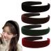 ZLSPTK 4Pcs Velvet Wide Headbands for Women Soft Headbands No Slip Headband Fashion Black Red  Brown and Green Headband Thin Hair Accessories for Women Girls Christmas Gifts