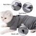 HEYWEAN Cat Professional Surgical Recovery Suit for Abdominal Wounds Skin Diseases  After Surgery Wear  E-Collar Alternative for Cats  Home Indoor Pets Clothing Medium Grey - Buy Online on GoSupps.com