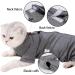 HEYWEAN Cat Recovery Suit After Surgery E-Collar Alternative Pet Medical Surgical Shirt Breathable Home Long Sleeve Cat Clothing L (Pack of 1) Grey - Buy Online on GoSupps.com