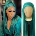 Towarm Dark Green Wig Long Straight Teal Emerald Green Synthetic Lace Front Wigs Pre Plucked Natural Hairline with Baby Hair for Black Women Heat Resistant Fiber Cosplay Daily Wear Wig (Emerald Green)
