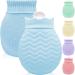 Small heat bottle with cover- 320ml mini silicone hot water bottle for warm and cold compresses hand-foot bed warmers ideal for menstrual complaints pain relief blue