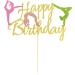 Arthsdite Gymnastics Cake Topper Gymnast Cake Pick for Gymnastics Theme Baby Girl Happy Birthday Party Decorations - Gold Glitter - Buy Online on GoSupps.com