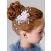 IYOU Princess Wedding Hair Combs White Flower Headpiece Pearl Bridal First Communion Hair Accessories for Girls