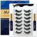 Alcastar False Eyelashes 7pairs Magnetic Lashes with Eyeliner & Tweezers Faux Mink Natural Look Reusable Long Lasting Easy Apply Cruelty Free