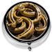 Snake Printed Mini Round Pill Box | 3 Compartment Travel Pill Organizer | Portable Medicine Case for Home & Office - Buy Online on GoSupps.com