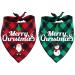 GOYOSWA 2 Pack Christmas Dog Bandanas Classic Buffalo Plaid Merry Christmas Holiday Dog Bandana Triangle Scarf Christmas Pet Bandanas for Small Medium Large Dogs (Red and Green Christmas) Red and Green Christmas