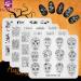 KADS 4pcs Halloween Nail Stamping Plate Template Image Design Plates for Nail Art Decoration and DIY Nail Art 4pcs Stamping Plate