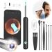 Ear wag removal Otoscope: 1080p WiFi ear cleaner camera IP67 waterproof ear cleaner 360 -wide angle ear cleaning camera 3.5mm lens ear endoscope with 6 LEDs for iPhone iPad and Android R1+ black