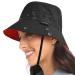 Water Repellent Reversible Waterproof Bucket Rain Hat with Removable Chin Strap Cute Double Side Summer for Womens and Ladies Small-Medium Black/Red