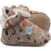 Dotty Fish Cotton Baby Booties with Suede Sole, Warm Fleece Lining | Non-Slip Pram Shoes for Boys, Girls, Unisex | Winter First Shoes 0-6 Months Brown Woodland Animals - Buy Online on GoSupps.com