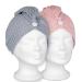 Hinrichsen & Co. Turban Haar Hair towel Waffel Deluxe.Extra suction -strong turban towel dry to fast hair (2 pieces gray and pink)