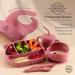KIDOLEO Silicone Baby Weaning Set - Suction Plate, Bowl, Sippy Cup, Bib, Fork & Spoon - 7 Piece Toddler Feeding Set (Pink) - Buy Online on GoSupps.com