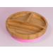 Nohla Bamboo Baby & Toddler Suction Plate Bowl Set with Silicone Spoon - Eco-Friendly BPA-Free Weaning Kit for Secure Grip on Smooth Surfaces - Pink - Buy Online on GoSupps.com