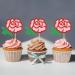 Keaziu 24 Pcs Rose Flower Cupcake Topper Picks Pink and Green Roses Flower Double Layered Design for Wedding Anniversary Mother's Day Valentine's Day Cupcake Decoration Green - Buy Online on GoSupps.com