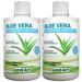 Pure Aloe Vera Drinkable Gel Unflavoured 500mL - Cold-Processed from Organic Fresh Leaves - for Heartburn Relief - Acid Reflux - Made In Canada (Pack of 2) 500 ml (Pack of 2)