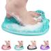 AXLOFO Shower Foot Scrubber Mat XL Larger Size Foot Massager Mat with Non-Slip Suction Cups - Cleans Exfoliationl Massages Your Feet Without Bending Foot Circulation & Relieve Tired Feet Mat-green
