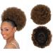 Afro Puff Drawstring Ponytail Synthetic Short Afro Kinkys Curly Afro Bun Extension Hairpieces Updo Hair Extensions with Two Clips Bun Ponytail Extensions X-Large Size T1B-30#(120g)