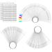 150 PCS Transparent Nail Swatches Sticks TEOYALL Fan-shaped Nail Polish Display Board Nail Art Tips Practice Sticks (150pcs)