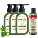 ABERA Folliculitis Shower Gel with Wild Bitter Melon Extract BHA Shower Gel Reduces Back Acne & Hyperkeratosis Smooth Texture 10.14 fl oz 3 Boxes + Gift Hair Regrowth Shampoo