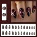 24Pcs Short Dark Red Almond French Press on Nails - Glossy Acrylic French Tips with Gold Design for Women and Girls - Buy Online on GoSupps.com