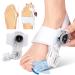 Upgraded Bunion Corrector For Women & Men Adjustable Knob Bunion Splint For Bunion Relief Orthopedic Toe Straightener With Non-Slip Heel Strap And Comfortable Silicone Pad Adjustable Size Available For Left And Right Feet (1 White)