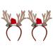 YYC 2Pcs Holiday Women Girls Christmas Antlers Headbands Christmas Headwear Deer Hair Bands Festival Head Hoop
