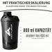 Buy Original Fitness 800ml Protein Shaker with Sieve - BPA Free Scale & Excecacy-proof Design for Creamy Whey Protein Shakes - Deluxe Black - Buy Online on GoSupps.com